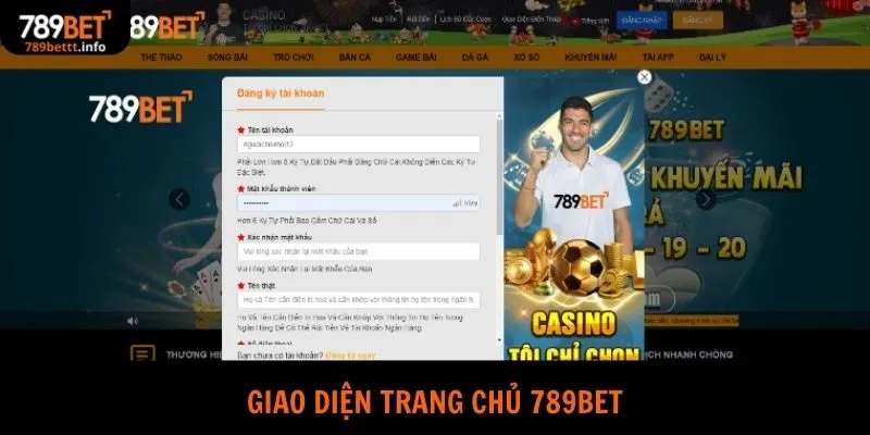 Giao diện trang chủ 789Bet